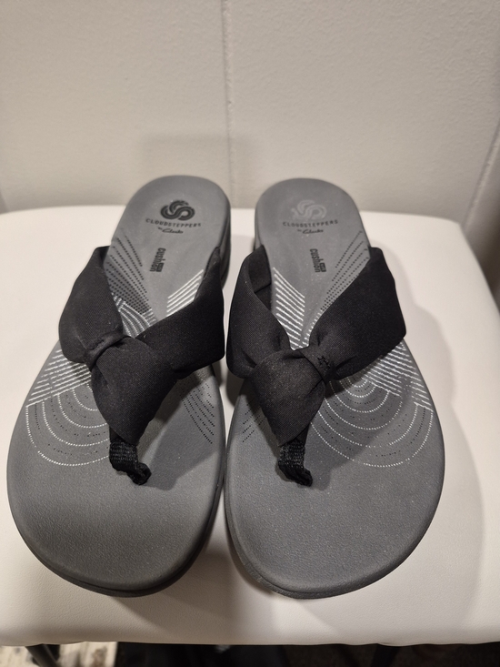 Clarks Shoes - Cloudsteppers by Clarks Black Knotted Thong Sandals